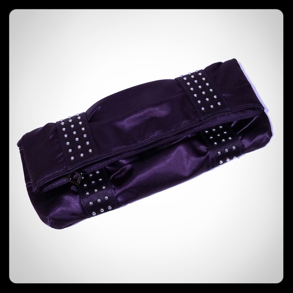 Steve Madden Handbags - Steve Madden Purple With Silver Studs Clutch